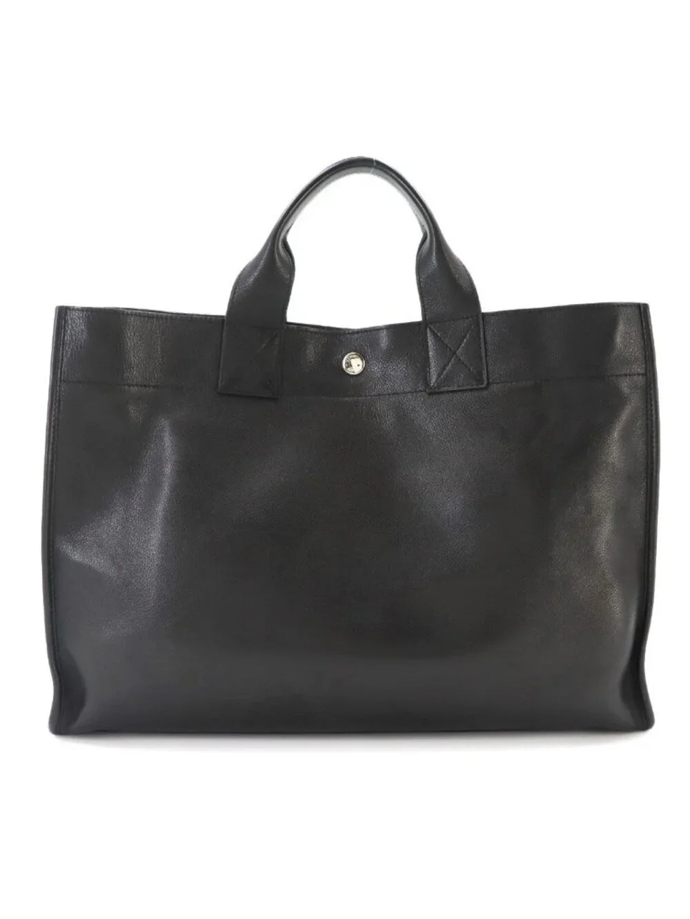 Hermes Sac Berlant Business Hand Bag Ever Gray Black Silver